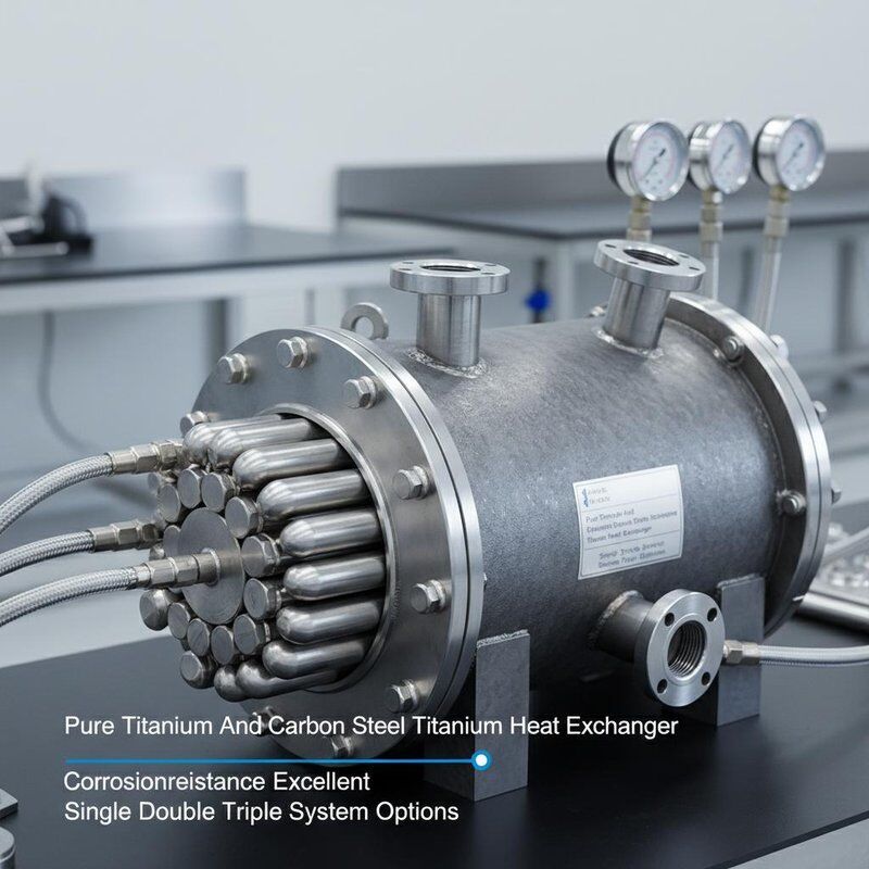 Εναλλάκτης Θερμότητας από Καθαρό Τιτάνιο και Ανθρακούχο Χάλυβα Τιτανίου με Εξαιρετική Αντοχή στη Διάβρωση και Επιλογές Μονού, Διπλού και Τριπλού Συστήματος